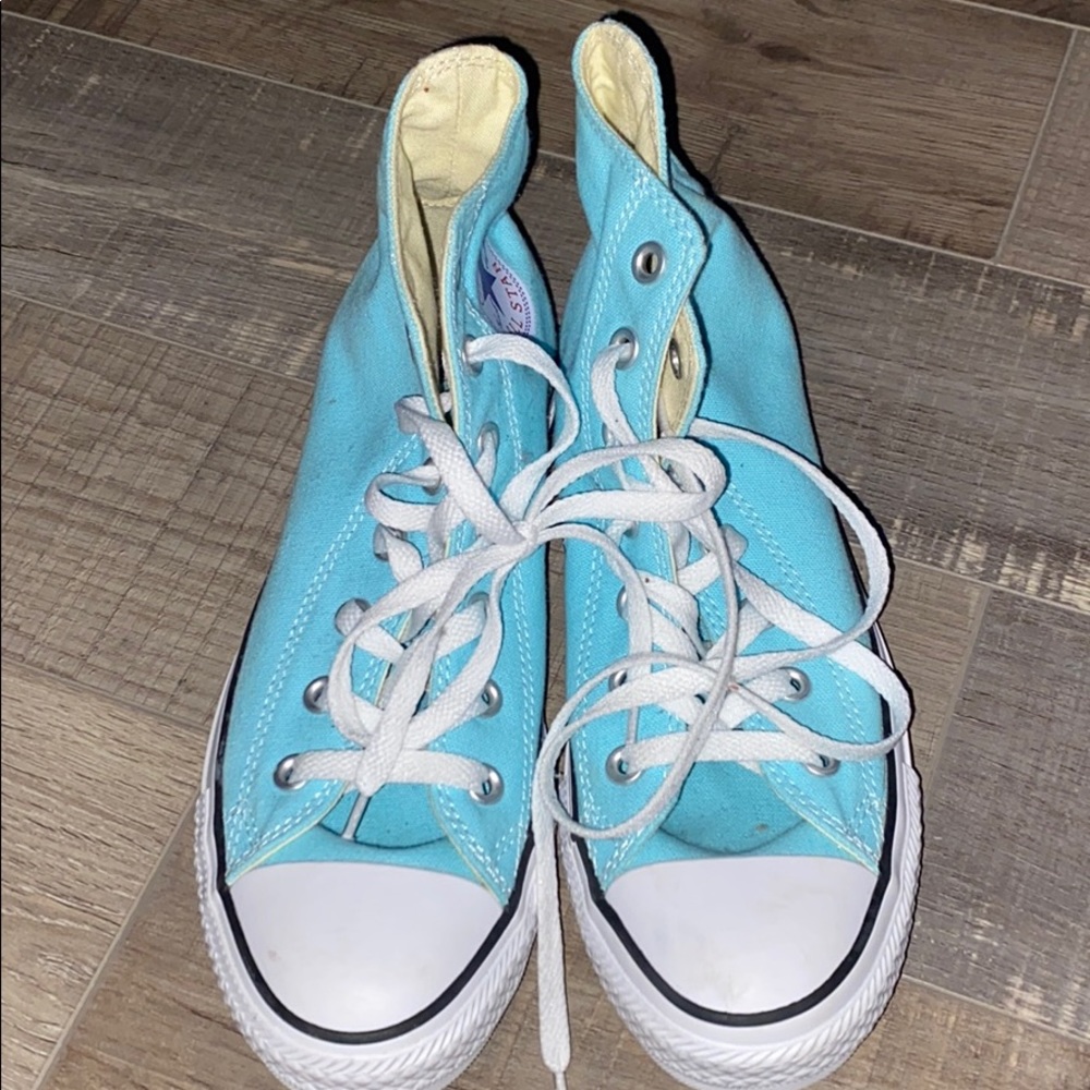 Teal/Light Blue Hightop Converse